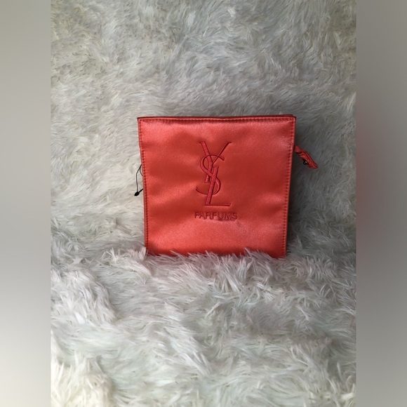 Yves Saint Laurent Parfums Red/Pink Vintage Cosmetic Bag - Picture 2 of 11